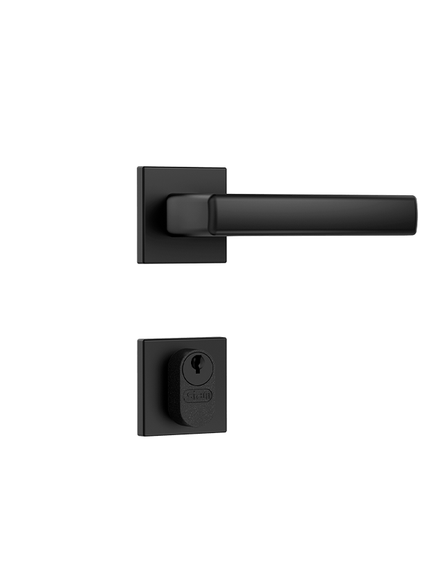 FECHADURA STAM BLACK CLASSIC 3400 ROSETA QUADRADA 40MM