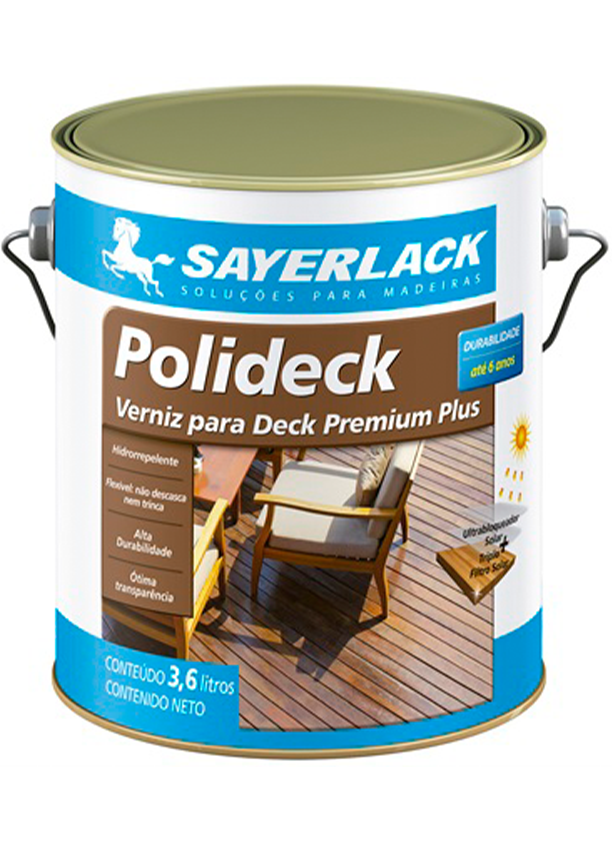 VERNIZ SAYERLACK P/ DECK POLIDECK LATA 3600ML